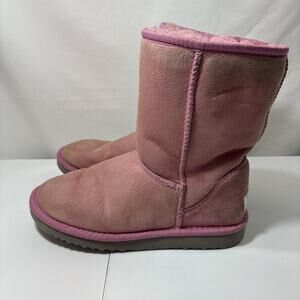UGG Y2K Classic Short 5825 Pink Suede Sheepskin Boots Size Women's 5